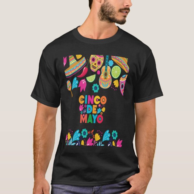 Cinco De Mayo Burritos  Mexico Tacos and Avocado   T Shirt (Framsida)