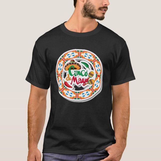Cinco De Mayo Burritos Mexico Tacos och Avocado T Shirt (Framsida)