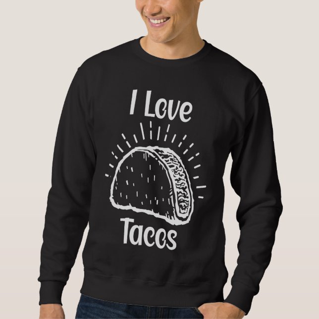 Cinco De Mayo, Burritos, Mexiko Tacos och Avokado Lång Ärmad Tröja (Framsida)