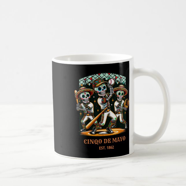 Cinco De Mayo Bysebyll Skeletons Kaffemugg (Höger)