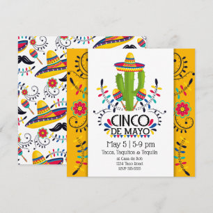 Cinco de Mayo Cactus Folk Sombreros Inbjudningar