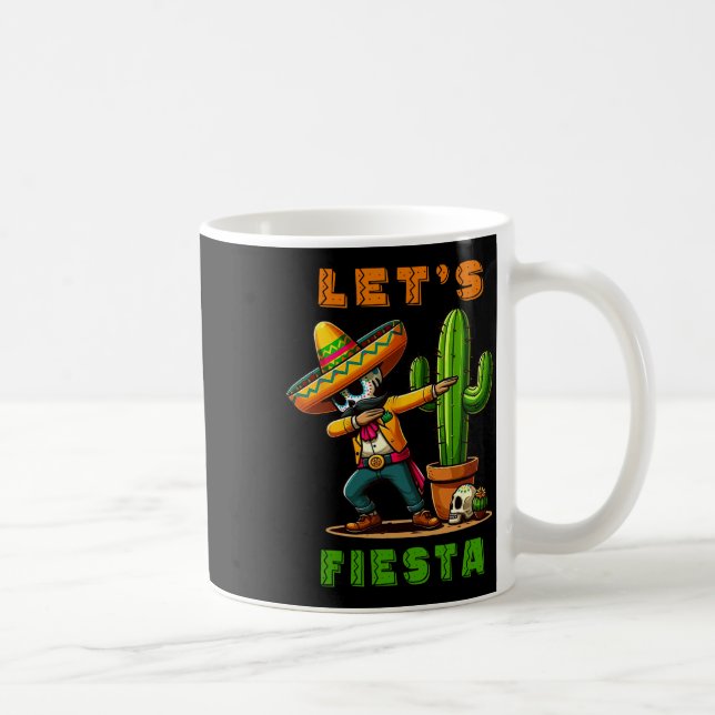 Cinco De Mayo Cactus Mexican Poncho Sombrero Hat B Kaffemugg (Höger)