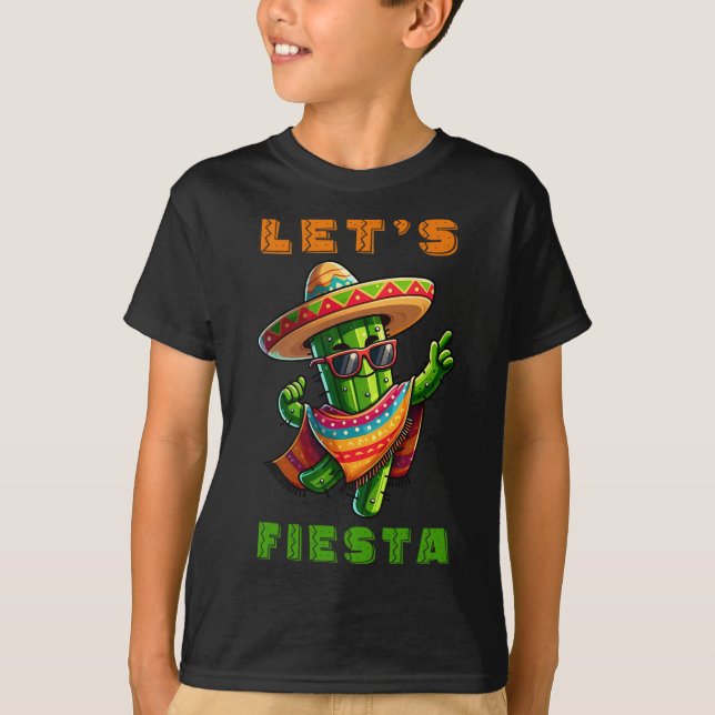 Cinco De Mayo Cactus Mexican Poncho Sombrero Hat B T Shirt (Framsida)