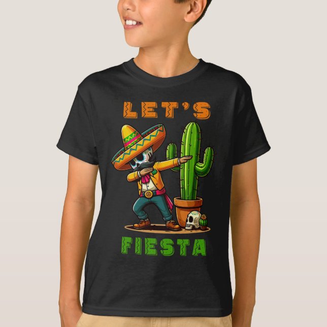 Cinco De Mayo Cactus Mexican Poncho Sombrero Hat B T Shirt (Framsida)