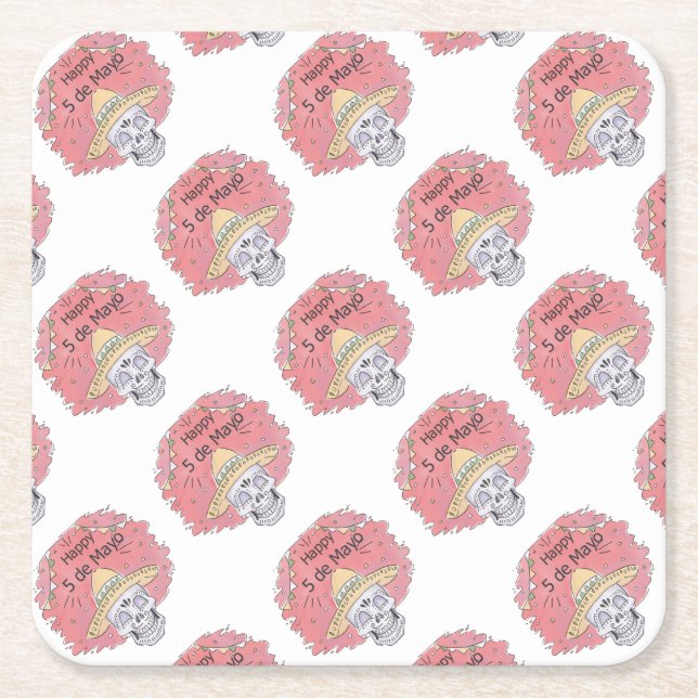 cinco de mayo calavera underlägg papper kvadrat (Framsidan)