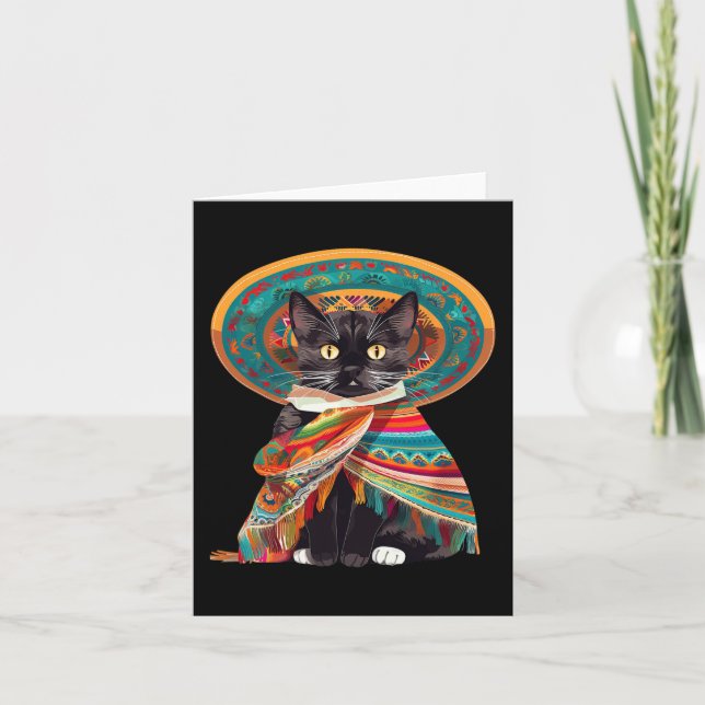 Cinco De Mayo Cat Design for Women Kort (Framsida)