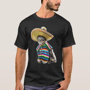 Cinco De Mayo Cat Sombrero Poncho Party Women Mana T Shirt