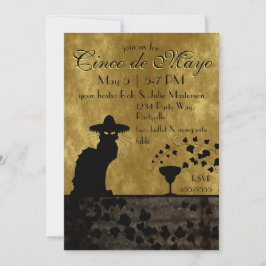 Cinco de Mayo Chatta Noir / Gato Negro Inbjudningar