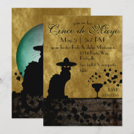 Cinco de Mayo Chatta Noir / Gato Negro Inbjudningar