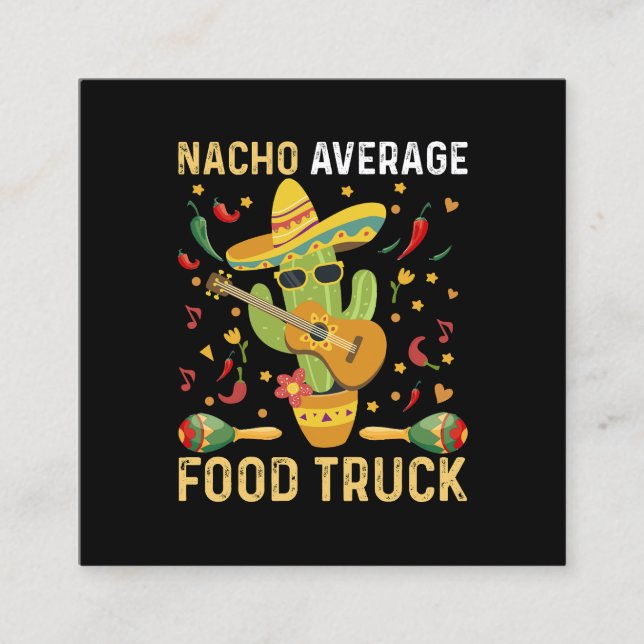Cinco De Mayo Chef Nacho Average Food Lastbil Fyrkantigt Visitkort (Framsida)