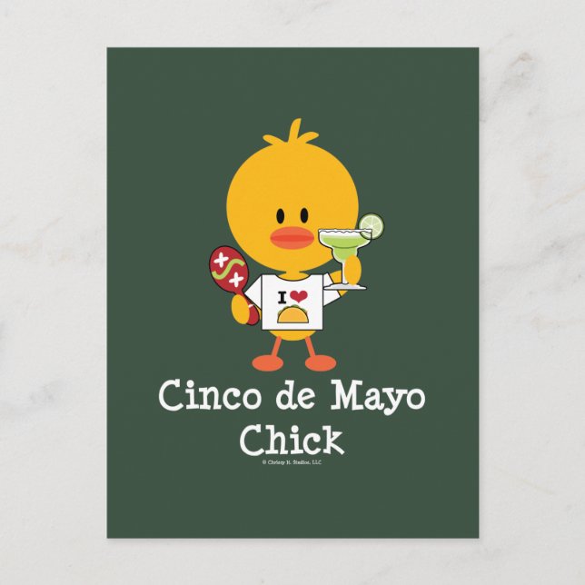 Cinco de Mayo Chick vycard Vykort (Framsida)