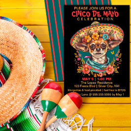 Cinco de Mayo Chihuahua Wearing Sombrero & Serape Julkort