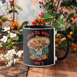 Cinco de Mayo Chihuahua Wearing Sombrero & Serape Mugg