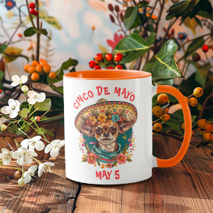 Cinco de Mayo Chihuahua Wearing Sombrero & Serape Mugg