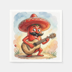 Cinco de Mayo Chili Gitarrspelare Pappersservett