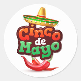 Cinco De Mayo Classic Round Sticker Runt Klistermärke