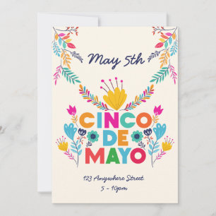 Cinco de Mayo Colorful Inbjudningar