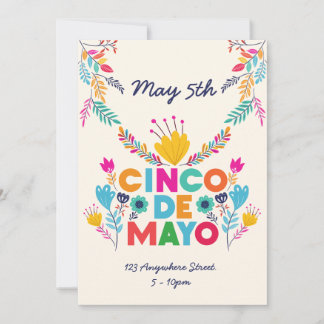 Cinco de Mayo Colorful Inbjudningar