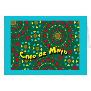 Cinco de Mayo, Colorful Mosaic Mönster Hälsningskort