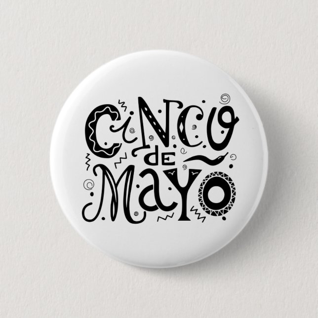 Cinco De Mayo Coola Typography Knapp (Framsida)