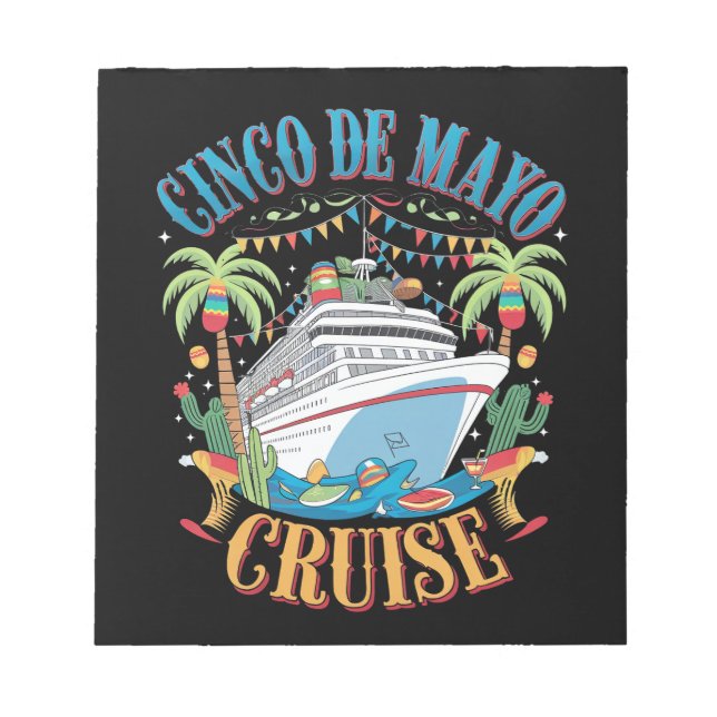 Cinco De Mayo Cruise Mexico Mexikanska Frakten Fie Anteckningsblock (Framsida)