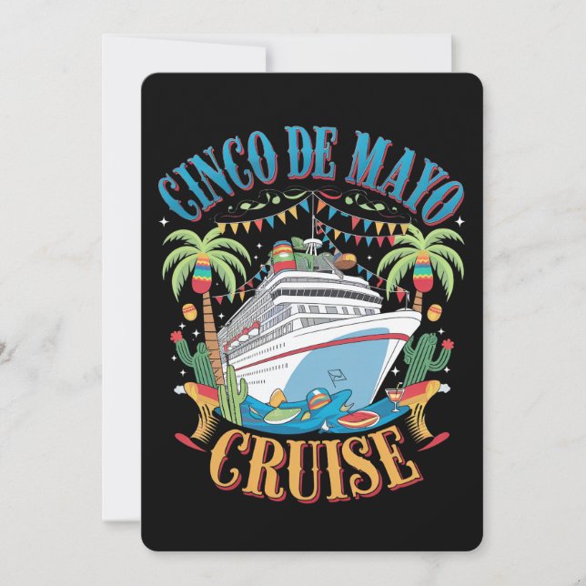 Cinco De Mayo Cruise Mexico Mexikanska Frakten Fie Inbjudningar (Framsida)