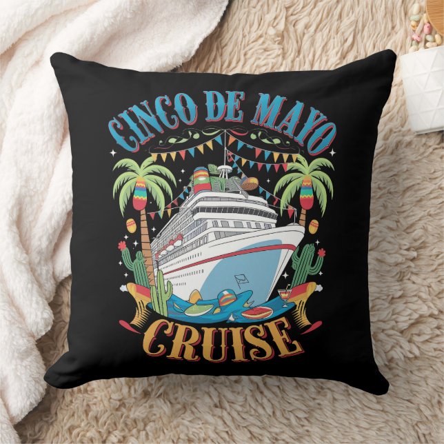 Cinco De Mayo Cruise Mexico Mexikanska Frakten Fie Kudde (Filt)