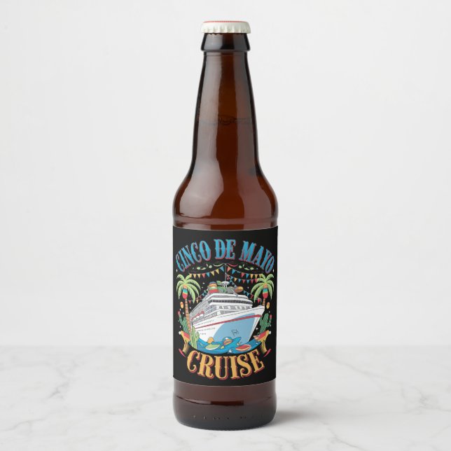 Cinco De Mayo Cruise Mexico Mexikanska Frakten Fie Ölflaska Etikett (Framsida)