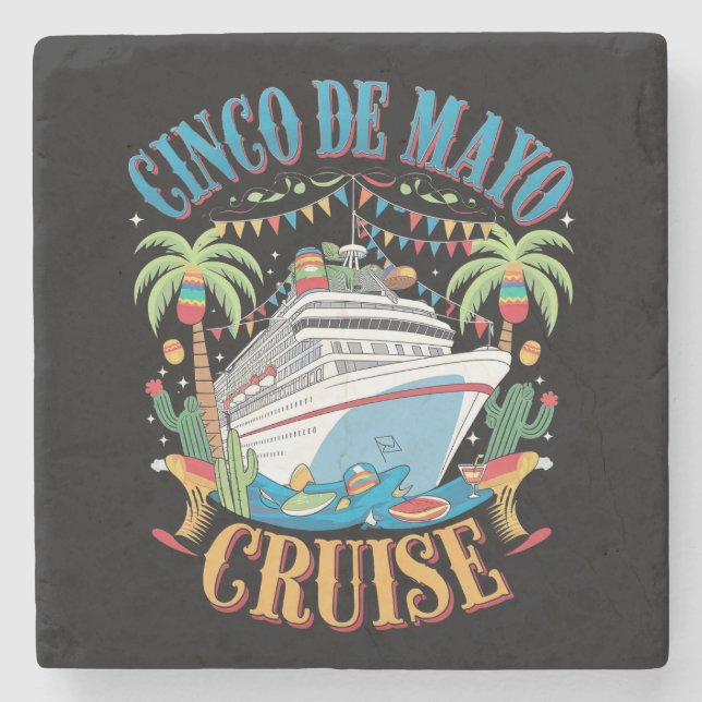 Cinco De Mayo Cruise Mexico Mexikanska Frakten Fie Stenunderlägg (Framsidan)