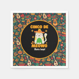 Cinco De Mayo- Cute Cat Pappersservett