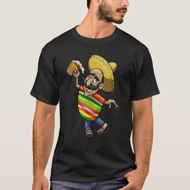 Cinco De Mayo Dabbing Berusad Tio Kvinnor Mexikans T Shirt (Framsida)