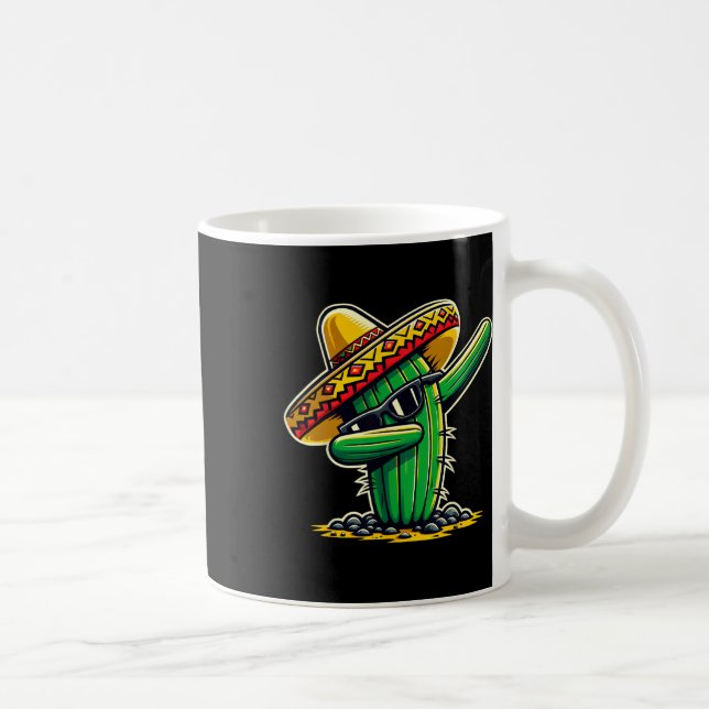 Cinco De Mayo Dabbing Cactus Funny Mexican Boys to Kaffemugg (Höger)