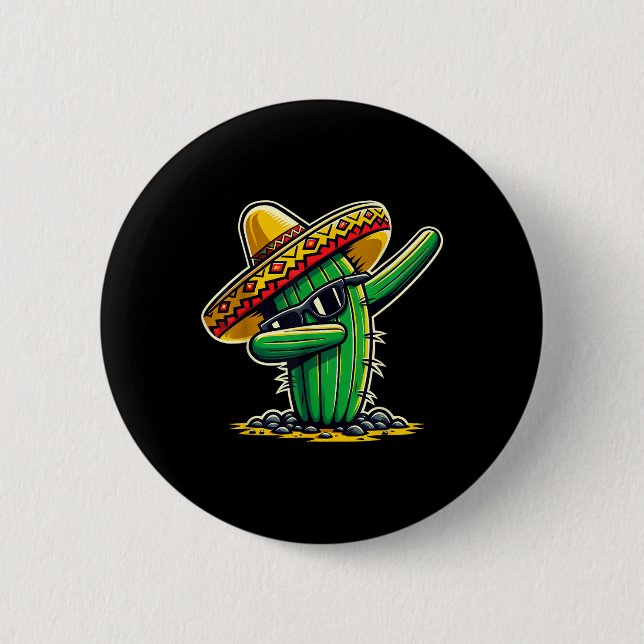 Cinco De Mayo Dabbing Cactus Funny Mexican Boys to Knapp (Framsida)