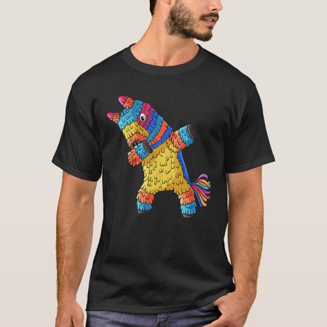 Cinco De Mayo Dabbing Donkey Pinata Funny Mexican T Shirt (Framsida)