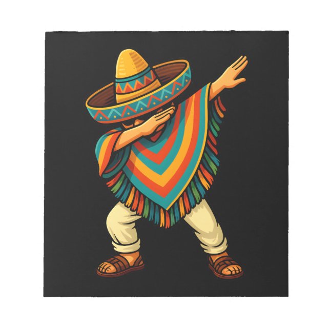 Cinco de Mayo Dabbing Mexican Poncho Anteckningsblock (Framsida)