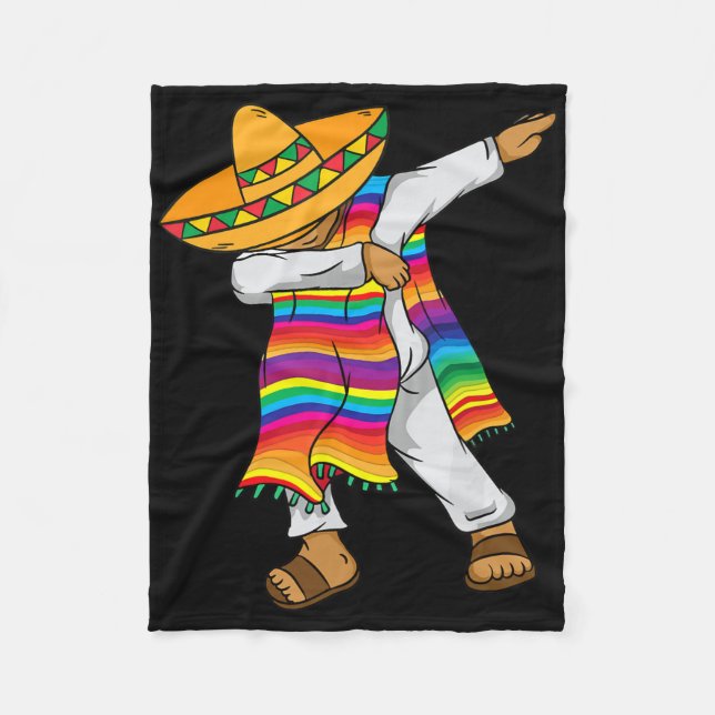 Cinco De Mayo Dabbing Mexican Poncho Kids Småbarn Fleecefilt (Framsidan)