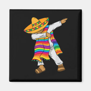 Cinco De Mayo Dabbing Mexican Poncho Kids Småbarn Magnet
