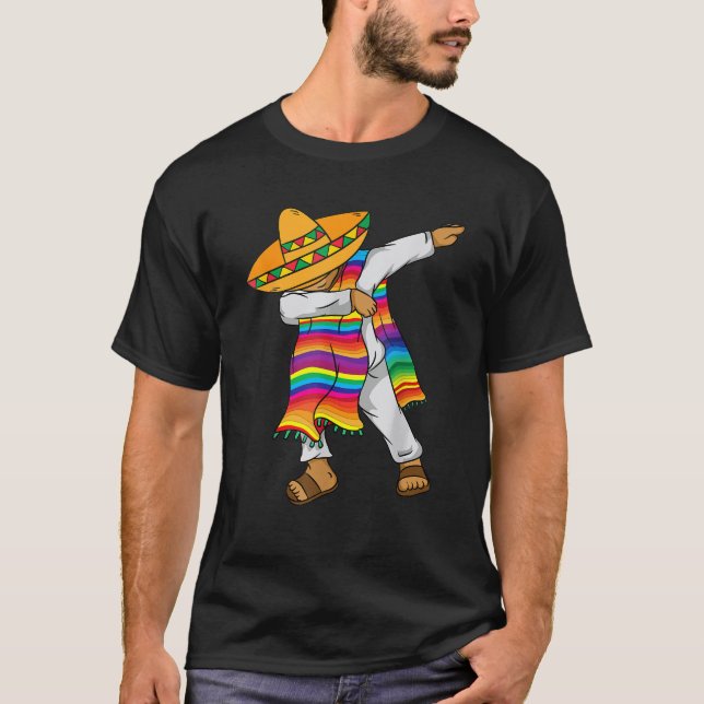 Cinco De Mayo Dabbing Mexican Poncho Kids Småbarn T Shirt (Framsida)