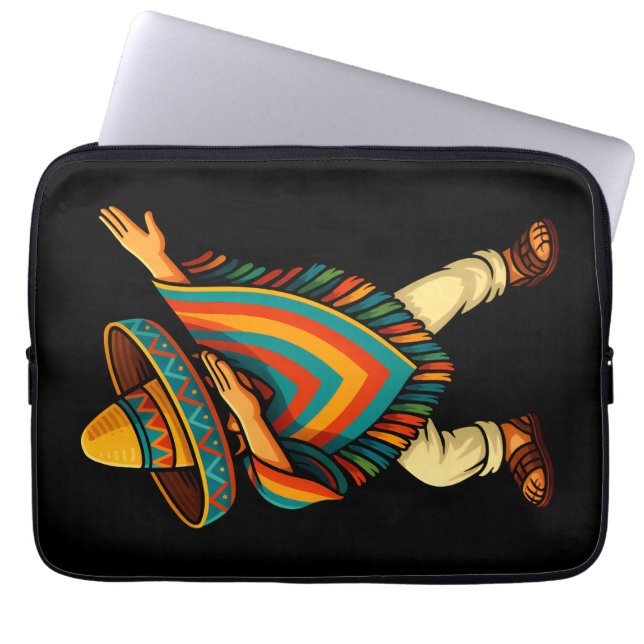 Cinco de Mayo Dabbing Mexican Poncho Laptop Fodral (Framsidan)