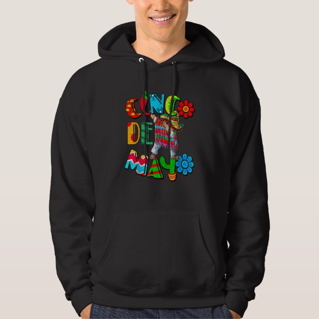 Cinco De Mayo Dabbing Mexican Poncho Party Fiesta  Hoodie (Framsida)