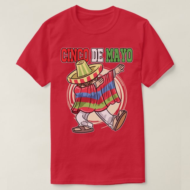Cinco De Mayo Dabbing Mexican Poncho T Shirt (Design framsida)