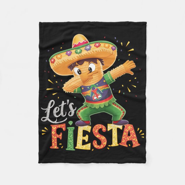 Cinco De Mayo Dabbing Pinata Låt oss Fiesta Squad  Fleecefilt (Framsidan)