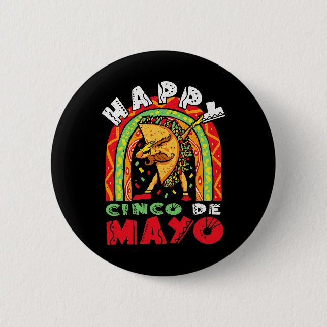 Cinco De Mayo Dabbing Taco Rainbow Mexican Festiva Knapp (Framsida)