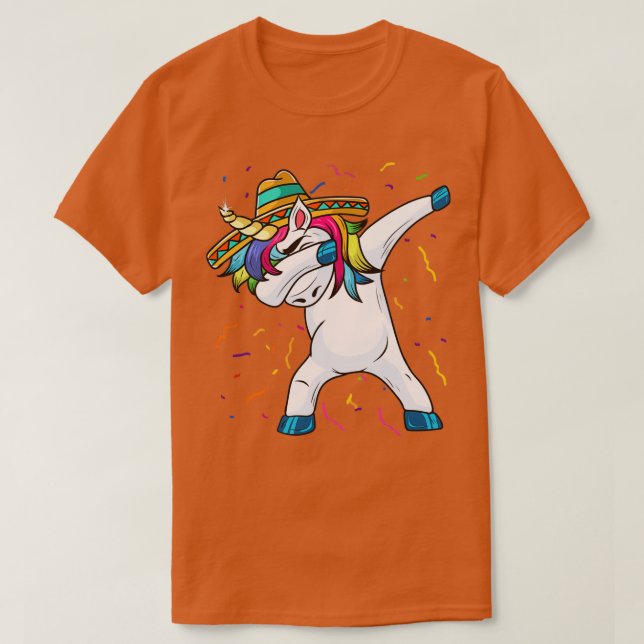 Cinco De Mayo Dabbing Unicorn Sombrero T Shirt (Design framsida)