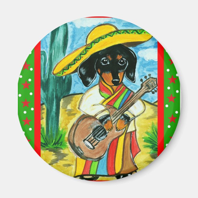 Cinco de Mayo Dackel Magnet (Framsidan)