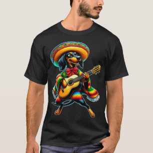 Cinco de Mayo Dackel Mariachi Gitarr T Shirt