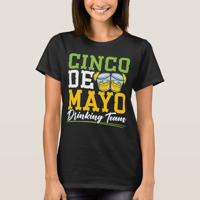 Cinco de Mayo Drinking Team Mexico Pride Mexikansk T Shirt (Framsida)