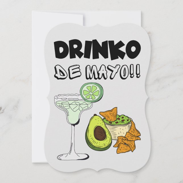 Cinco de Mayo Drinko de Mayo Rolig Pun Inbjudningar (Framsida)
