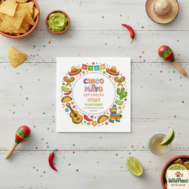 Cinco de Mayo-fest – Färgglad Partykalas Pappersservett (Cinco de Mayo Fiesta – Colorful Party Celebration Napkins
)