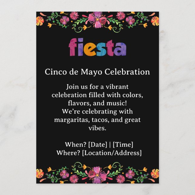 Cinco de Mayo-fest Invitation Inbjudningar (Framsida)